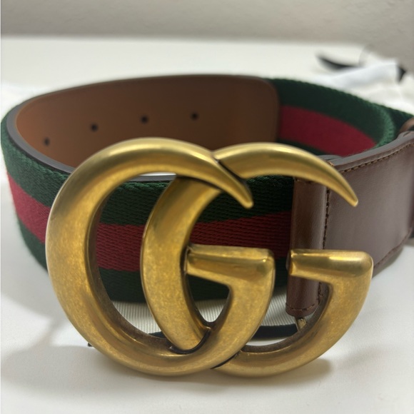 Gucci Double GG buckle Web Belt - Picture 2 of 6